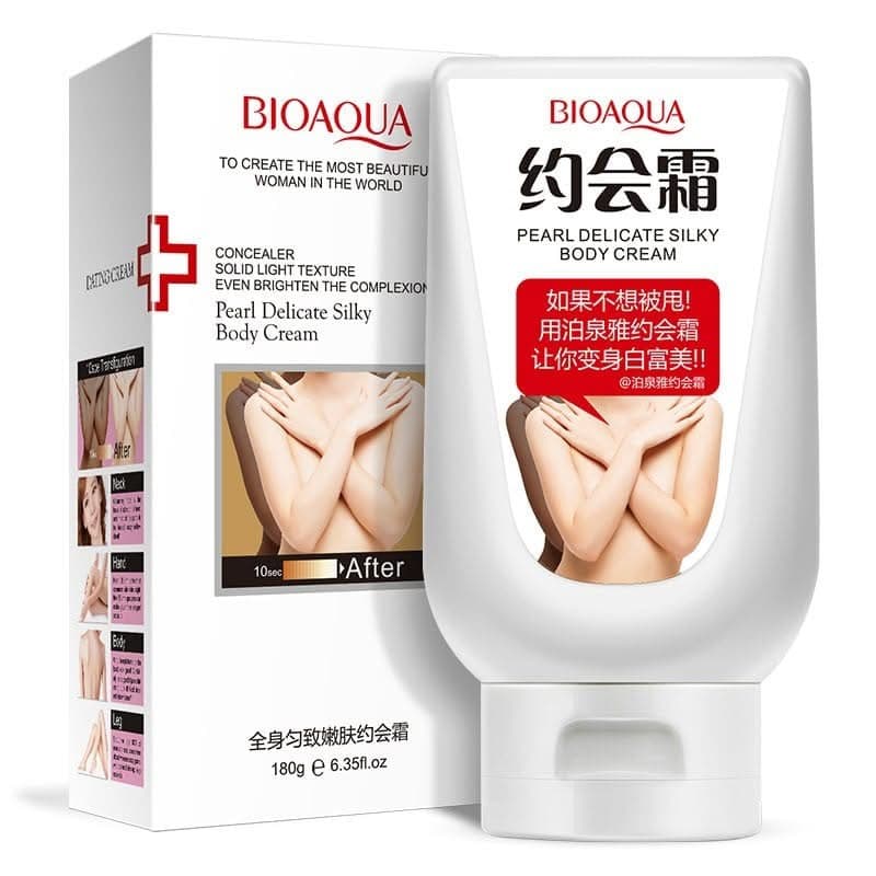 كريم اللؤلؤ خافي العيوب والتبييض الفوري للجسم (BIOAQUA) – 180 جرام